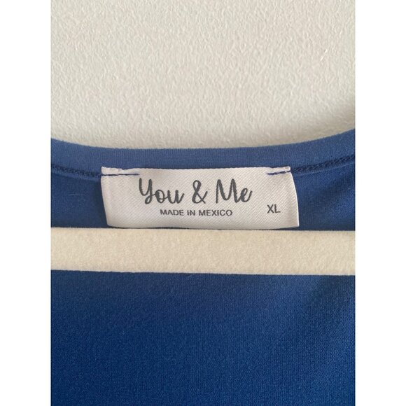 You & Me Blue High-Low Short Sleeve Dress Size XL Soft & Flowy - Picture 4 of 4